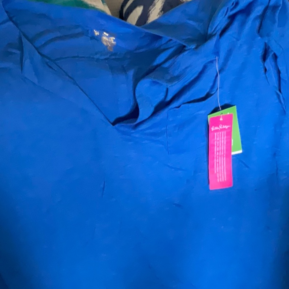 NWT LILLY PULITZER luxletic Brodie tshirt blue crush large